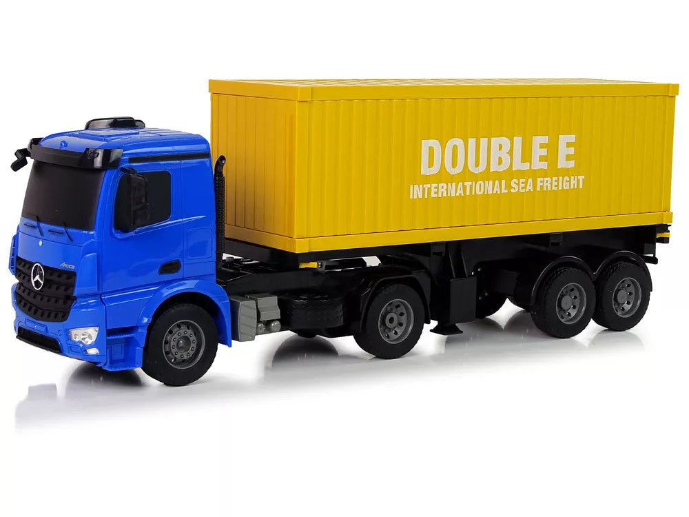 Didelis R/C sunkvežimis Mercedes Arocs Blue 1:20 Konteineris 58 cm ilgio