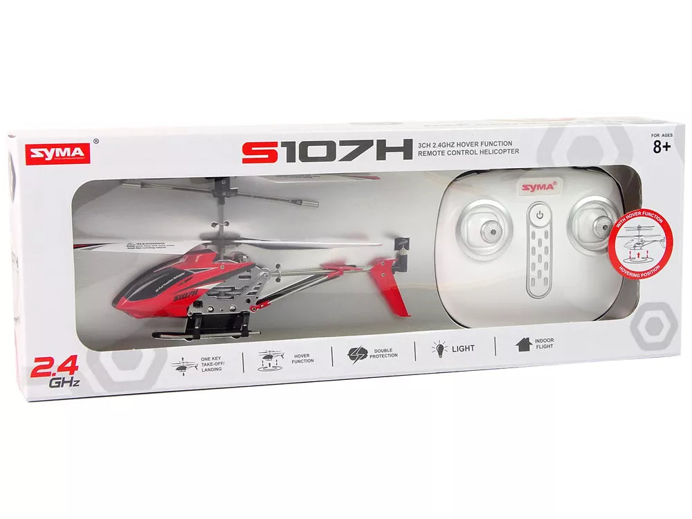 SYMA S107H nuotoliniu būdu valdomas sraigtasparnis 2.4G Raudona