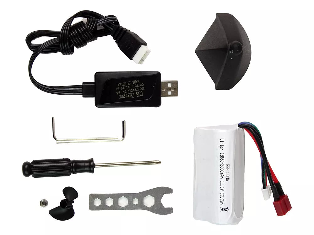 Motorinė valtis R/C 2.4G Raudona 35 KM/H