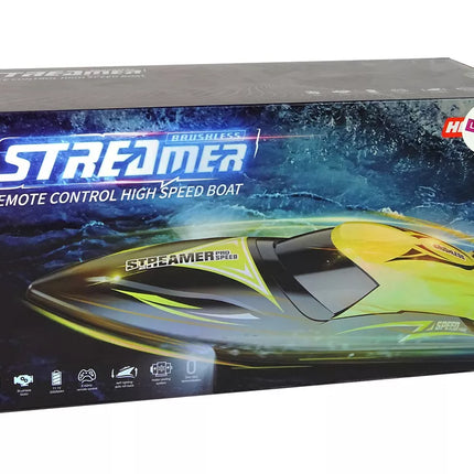 Motorinė valtis R/C 2.4G Yellow 35 KM/H