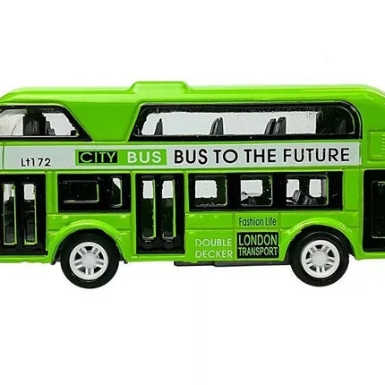 Dviaukštis miesto autobusas su įtempimo pavara