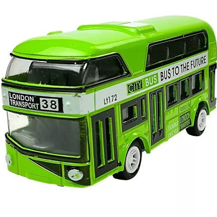 Dviaukštis miesto autobusas su įtempimo pavara