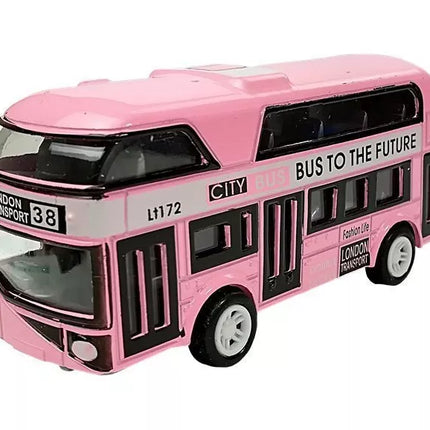 Dviaukštis miesto autobusas su įtempimo pavara