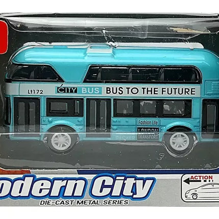 Dviaukštis miesto autobusas su įtempimo pavara