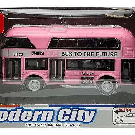 Dviaukštis miesto autobusas su įtempimo pavara