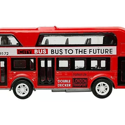 Dviaukštis miesto autobusas su įtempimo pavara