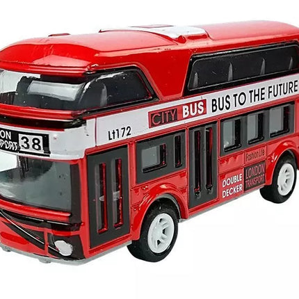 Dviaukštis miesto autobusas su įtempimo pavara