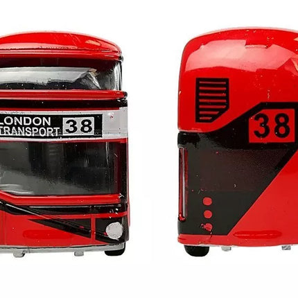 Dviaukštis miesto autobusas su įtempimo pavara