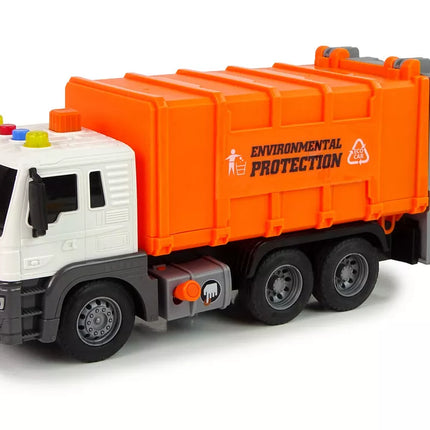 Oranžinė šiukšliavežė su garso ir šviesos efektais