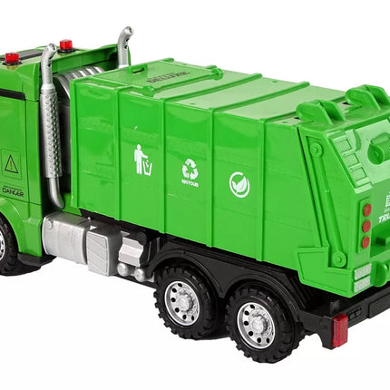 Žalias nuotoliniu būdu valdomas šiukšliavežė Nuotolinio valdymo 2.4G žibintai garsas
