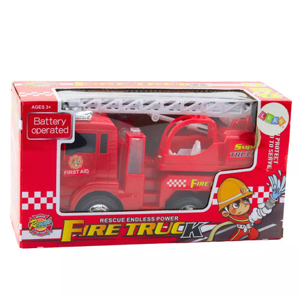 Gaisrinės mašina su judančiomis kopėčiiomis,šviesos ir garsao efektais