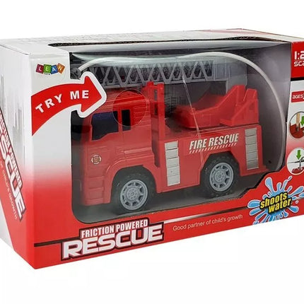 Gaisrinės automobilis su vandens purškimo sistema