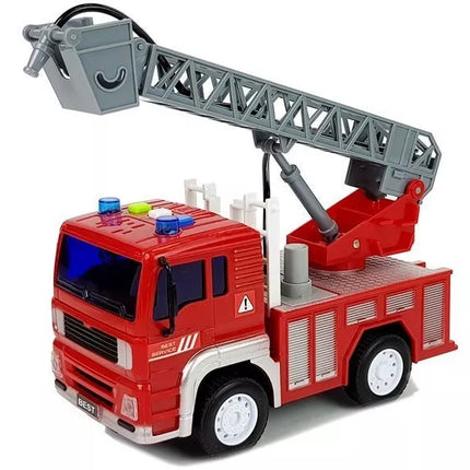 Gaisrinės mašina su trauktuvu ir kopečiomis