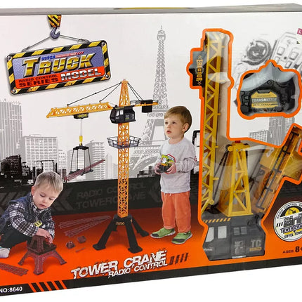 Statybinis kranas Valdomas R/C nuotolinio valdymo pulteliu 90 cm aukščio Eifelio bokšto konstrukcija