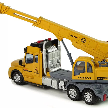 Nuotoliniu būdu valdomas sunkvežimis kranas Pilot 2.4G žibintai garsai geltonos spalvos