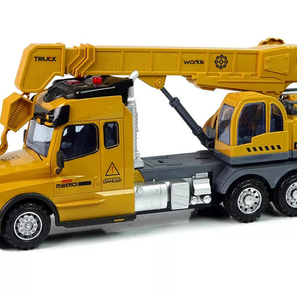 Nuotoliniu būdu valdomas sunkvežimis kranas Pilot 2.4G žibintai garsai geltonos spalvos