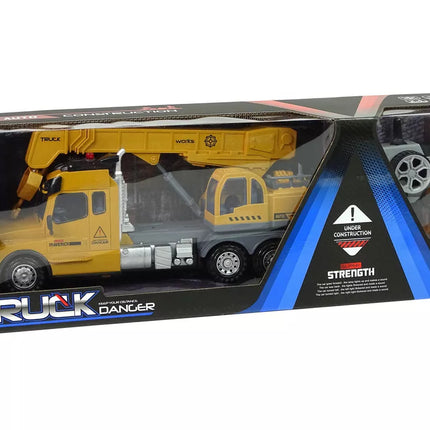 Nuotoliniu būdu valdomas sunkvežimis kranas Pilot 2.4G žibintai garsai geltonos spalvos