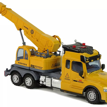 Nuotoliniu būdu valdomas sunkvežimis kranas Pilot 2.4G žibintai garsai geltonos spalvos