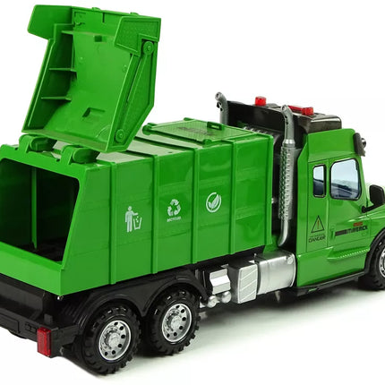 Nuotoliniu būdu valdomas šiukšliavežis Pilot 2.4G Lights Sounds Green