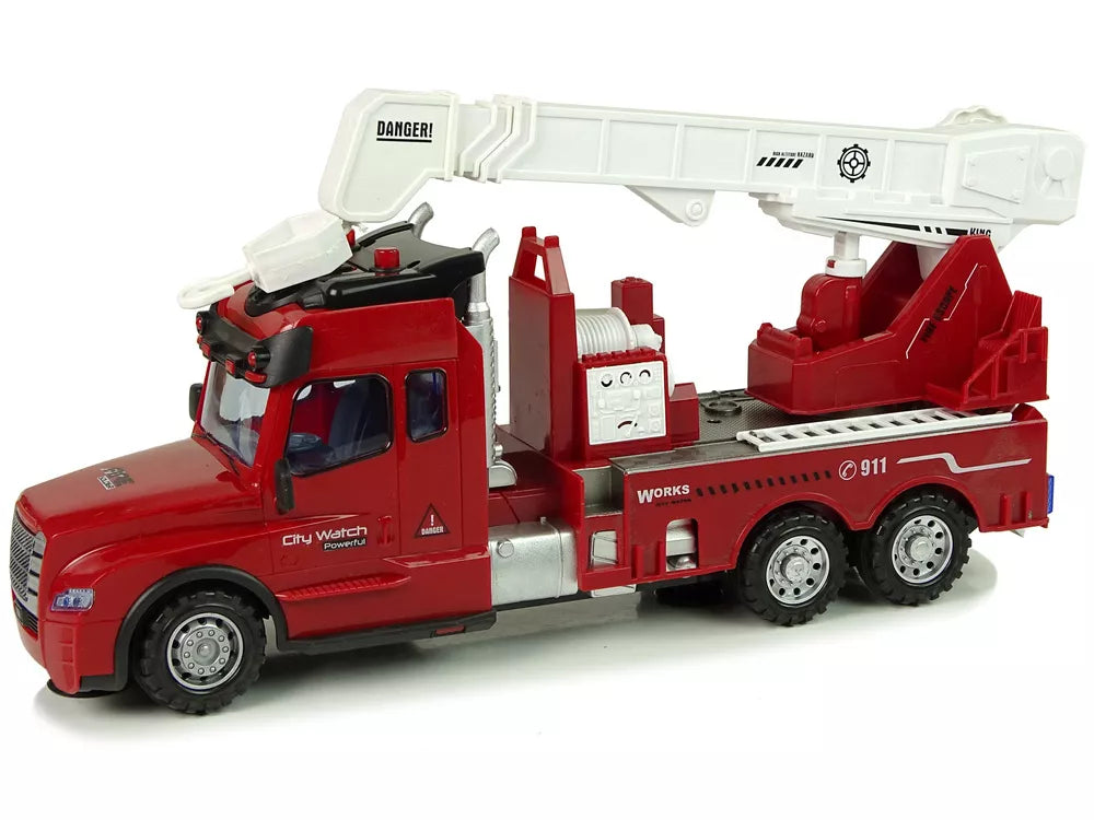 Nuotolinio valdymo ugniagesių sunkvežimis Nuotolinio valdymo 2.4G žibintai Garsai Raudona