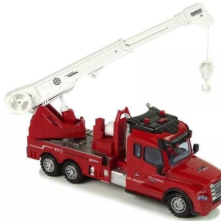 Nuotolinio valdymo ugniagesių sunkvežimis Nuotolinio valdymo 2.4G žibintai Garsai Raudona