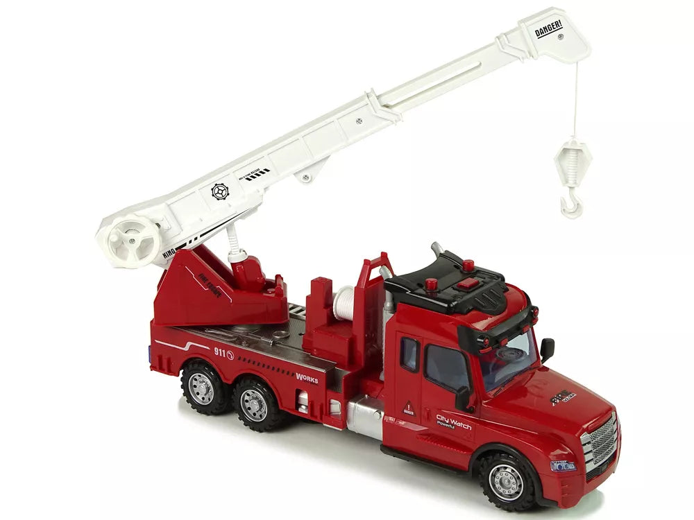 Nuotolinio valdymo ugniagesių sunkvežimis Nuotolinio valdymo 2.4G žibintai Garsai Raudona