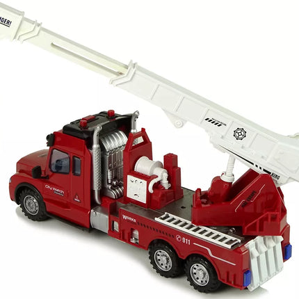 Nuotolinio valdymo ugniagesių sunkvežimis Nuotolinio valdymo 2.4G žibintai Garsai Raudona