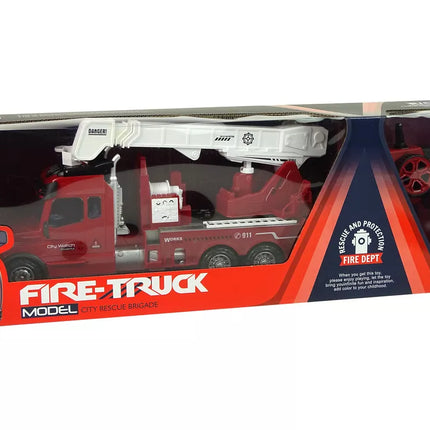 Nuotolinio valdymo ugniagesių sunkvežimis Nuotolinio valdymo 2.4G žibintai Garsai Raudona