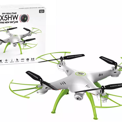 RC dronas X5HW baltos ir žalios spalvos