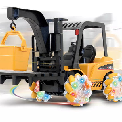 Nuotoliniu būdu valdomas šakinis krautuvas 360 laipsnių sukimosi šviesos ratai