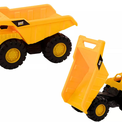 Geltonas statybinių mašinų rinkinys, ekskavatorius-savivartis