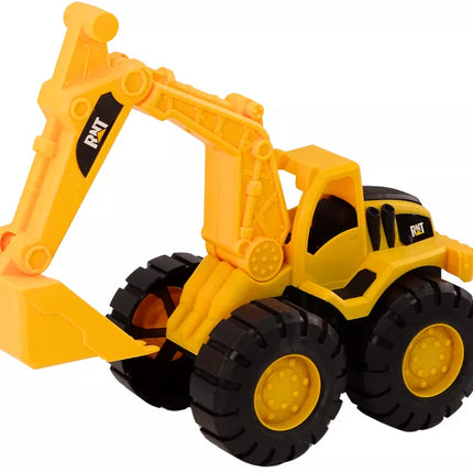 Geltonas statybinių mašinų rinkinys, ekskavatorius-savivartis