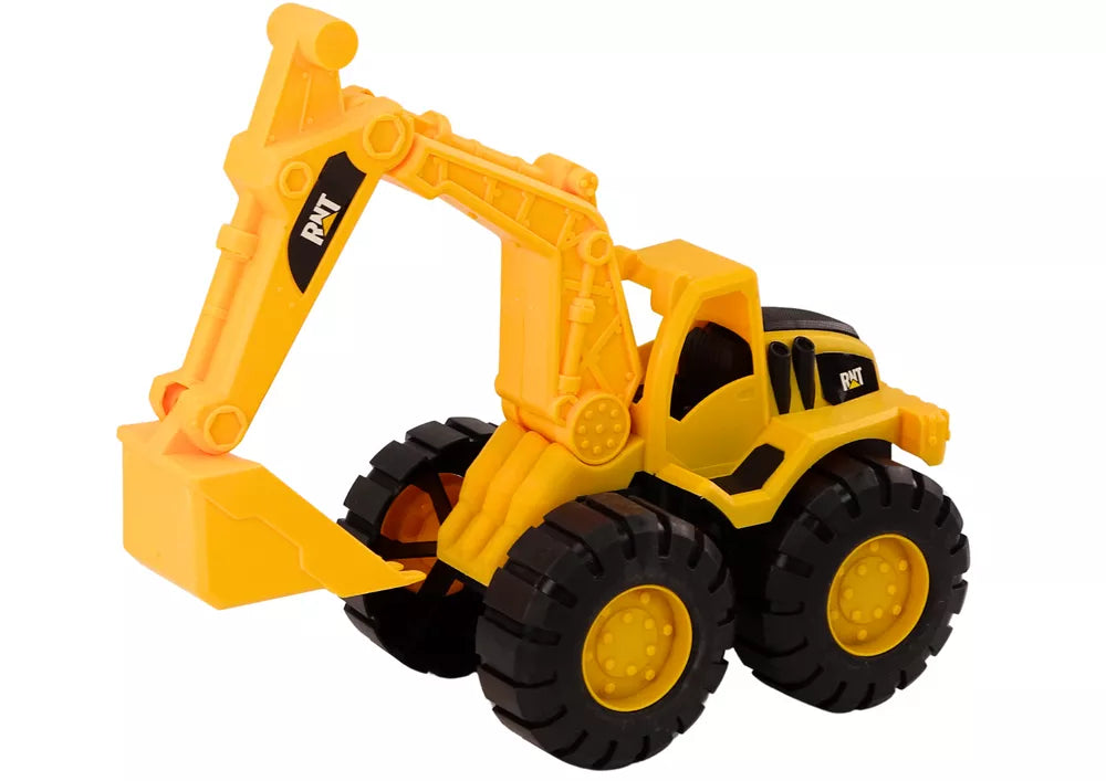 Geltonas statybinių mašinų rinkinys, ekskavatorius-savivartis