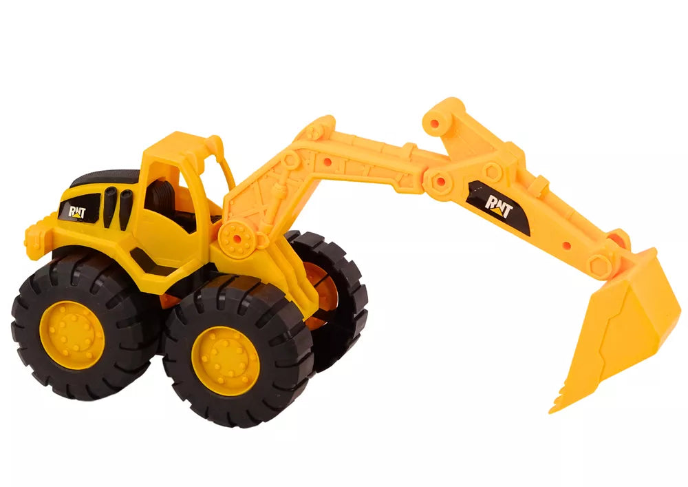 Geltonas statybinių mašinų rinkinys, ekskavatorius-savivartis