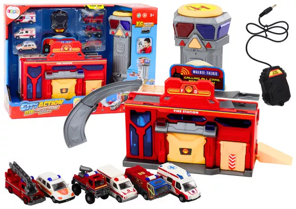 Gaisrinės stoties ligoninės valdymo centras su transporto priemonėmis