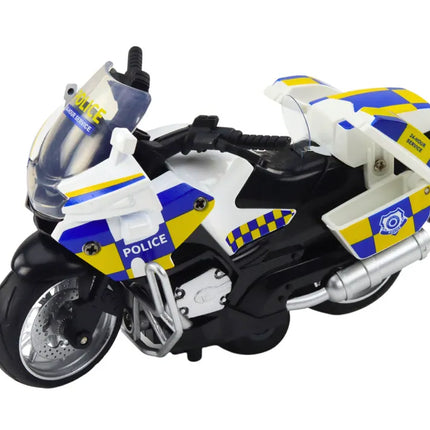 Policijos motociklas su frikciniu varikliu