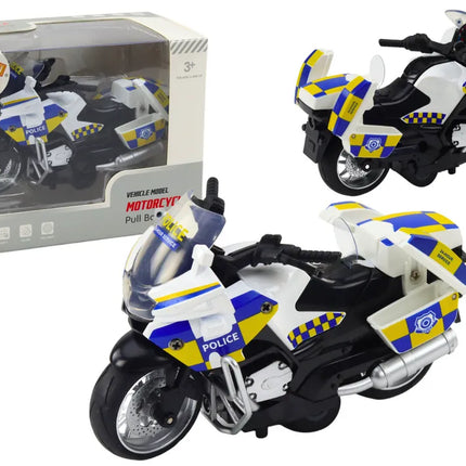 Policijos motociklas su frikciniu varikliu