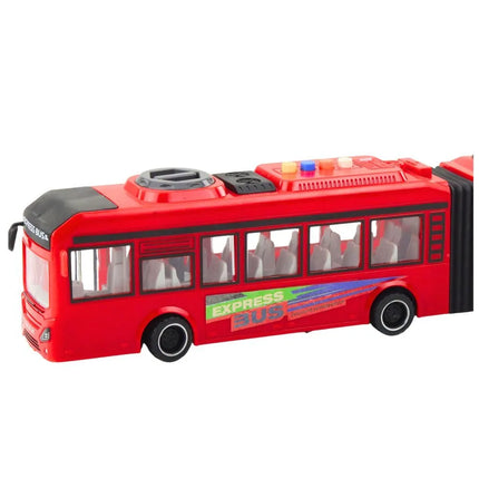 Raudonas šarnyrinis autobusas 1:16 su garsais