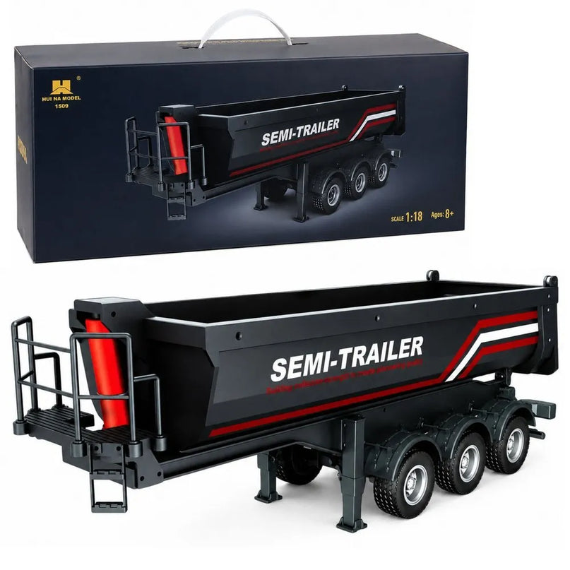 RC 1509 savivartis priekaba Scania 1501 modeliui, 1:18, su LED apšvietimu