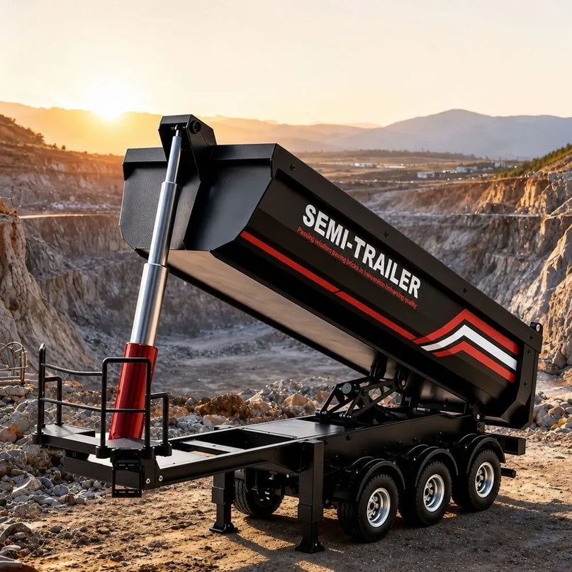 RC 1509 savivartis priekaba Scania 1501 modeliui, 1:18, su LED apšvietimu