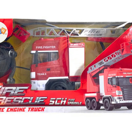RC gaisrinės automobilis su bokšteliu – vandens purškimas