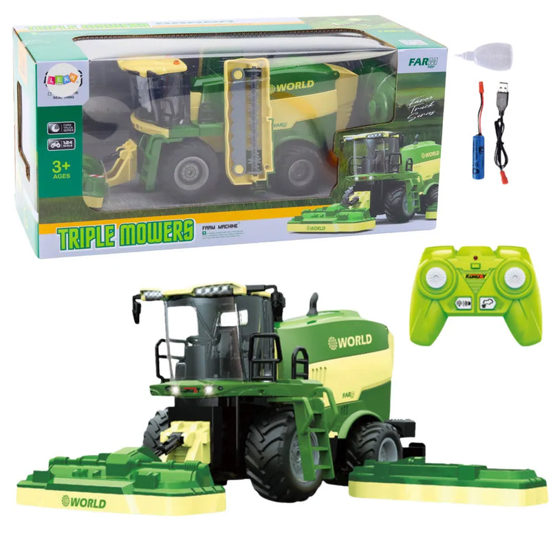 RC kombainas su žoliapjovėmis 1:24