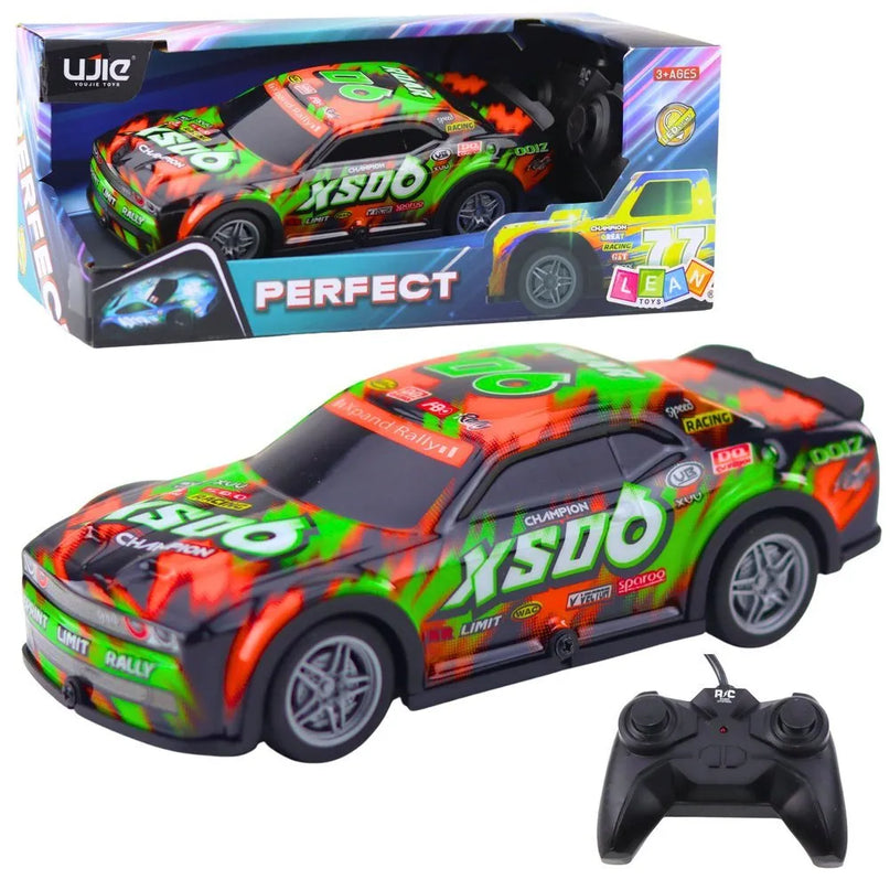 R/C lenktyninis automobilis 27 MHz – su šviečiančiu kėbulu, 20 cm