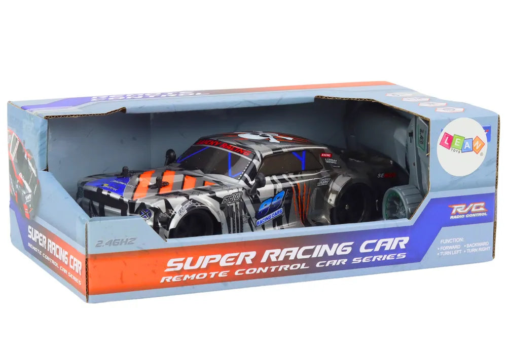 R/C sportinis automobilis 1:18 – pilkas, 23 cm