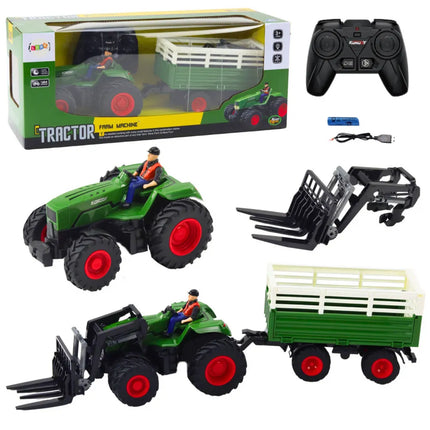 RC traktorius su priekaba ir šakėmis 1:24