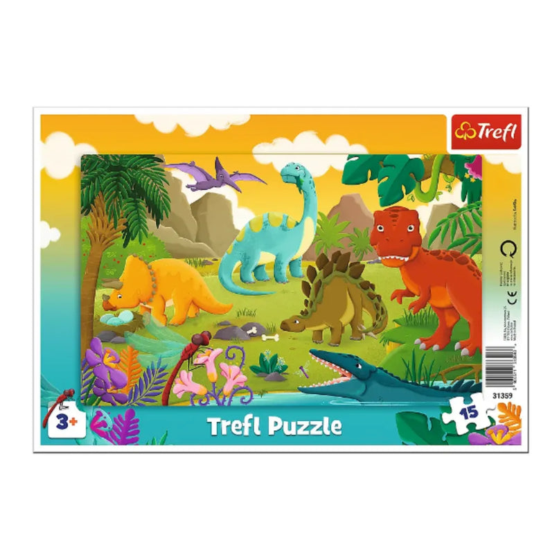 Rėminė dėlionė 15 dalių – „Dinozaurai“