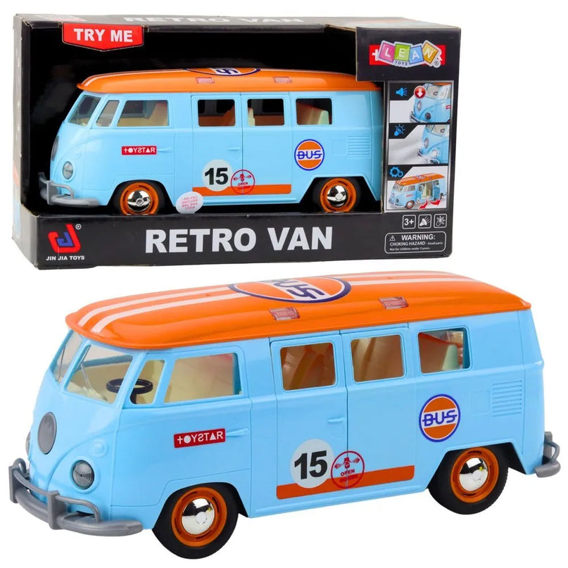Retro mikroautobusas su šviesomis 26 cm