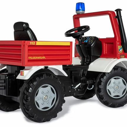 „Rolly Toys“ Mercedes-Benz Unimog ugniagesių pedalinis automobilis su švyturėliu