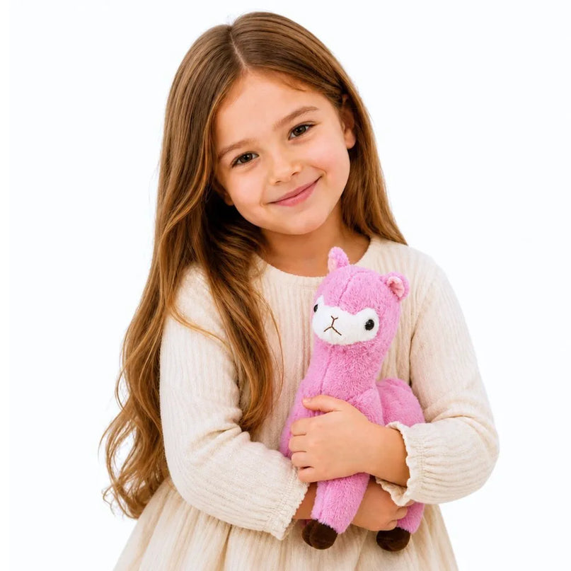 Rožinė pliušinė alpaka 28 cm