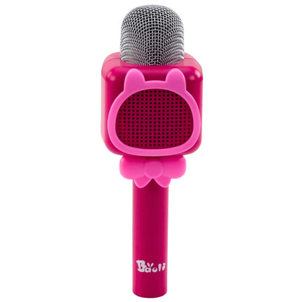 Rožinis belaidis karaoke mikrofonas vaikams